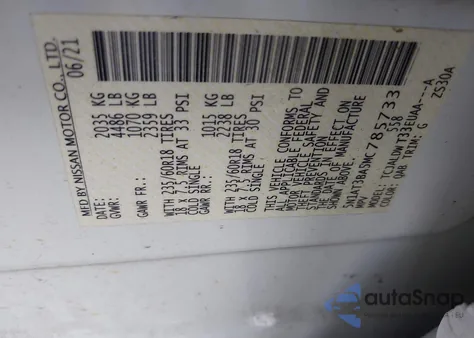 2021 Nissan Rogue Sv Fwd from USA, damaged, VIN 5N1AT3BA5MC785733